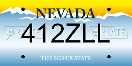412ZLL Nevada License Plate