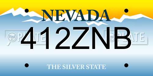 412ZNB Nevada License Plate