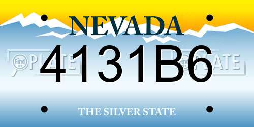 4131B6 Nevada License Plate