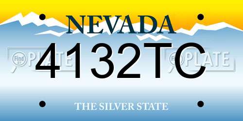 4132TC Nevada License Plate
