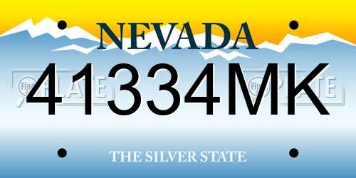 41334MK Nevada License Plate