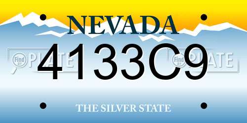 4133C9 Nevada License Plate