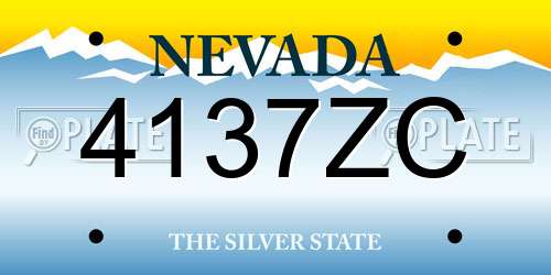4137ZC Nevada License Plate