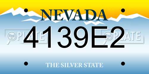 4139E2 Nevada License Plate