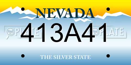 413A41 Nevada License Plate