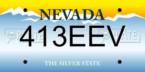 413EEV Nevada License Plate