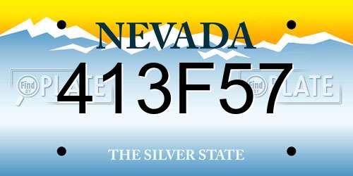 413F57 Nevada License Plate