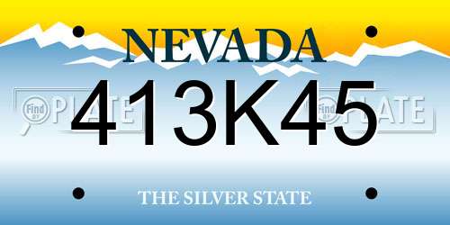 413K45 Nevada License Plate