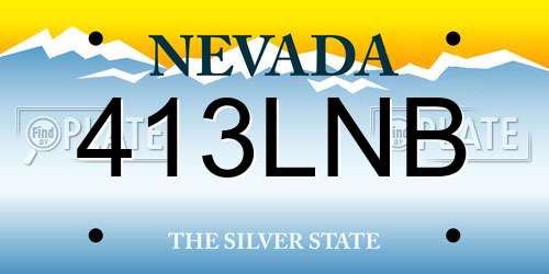 413LNB Nevada License Plate