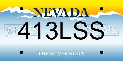 413LSS Nevada License Plate