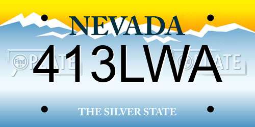 413LWA Nevada License Plate