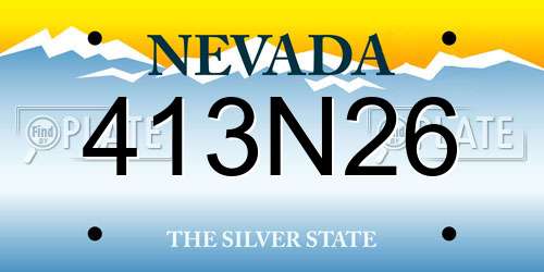 413N26 Nevada License Plate