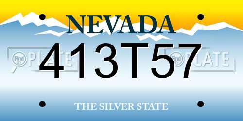 413T57 Nevada License Plate