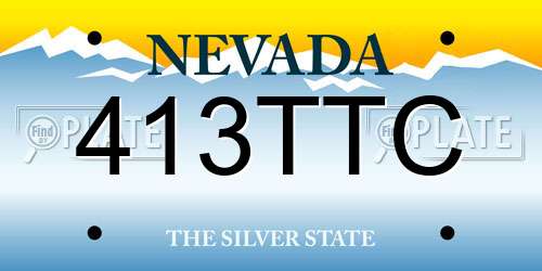 413TTC Nevada License Plate