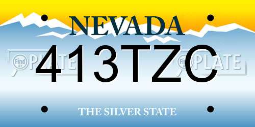 413TZC Nevada License Plate