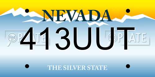 413UUT Nevada License Plate