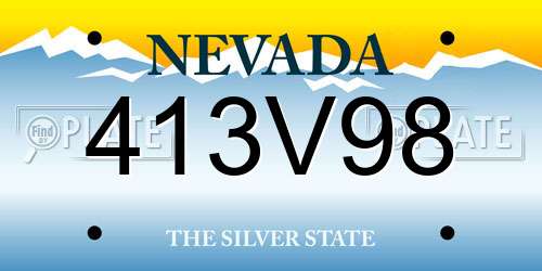 413V98 Nevada License Plate