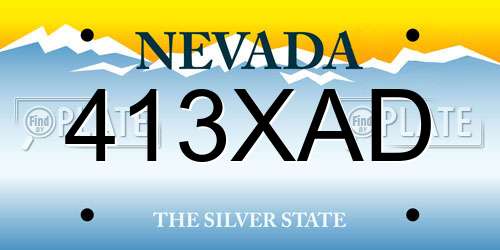 413XAD Nevada License Plate