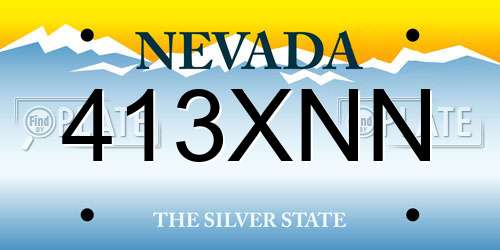 413XNN Nevada License Plate