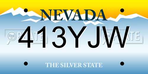 413YJW Nevada License Plate