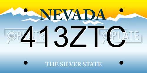 413ZTC Nevada License Plate