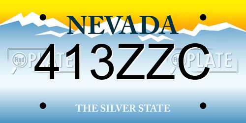 413ZZC Nevada License Plate