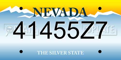 41455Z7 Nevada License Plate
