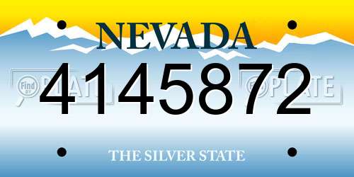 4145872 Nevada License Plate