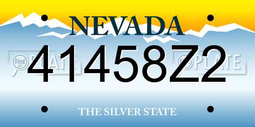 41458Z2 Nevada License Plate