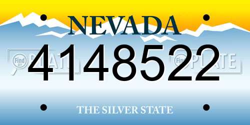 4148522 Nevada License Plate