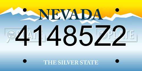 41485Z2 Nevada License Plate