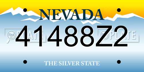 41488Z2 Nevada License Plate
