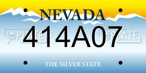 414A07 Nevada License Plate