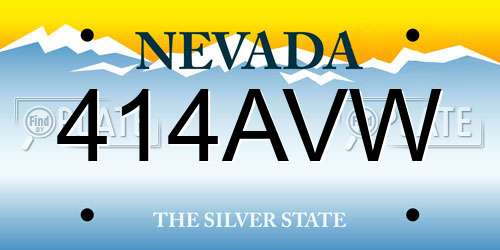 414AVW Nevada License Plate