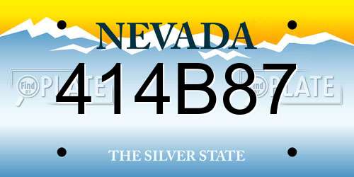414B87 Nevada License Plate