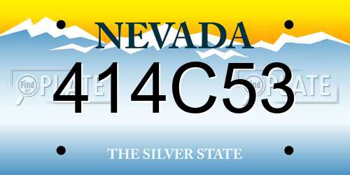 414C53 Nevada License Plate