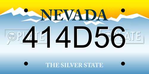 414D56 Nevada License Plate
