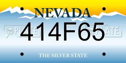 414F65 Nevada License Plate