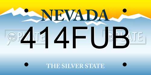414FUB Nevada License Plate