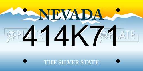 414K71 Nevada License Plate