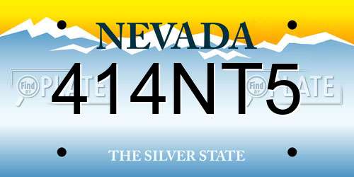 414NT5 Nevada License Plate