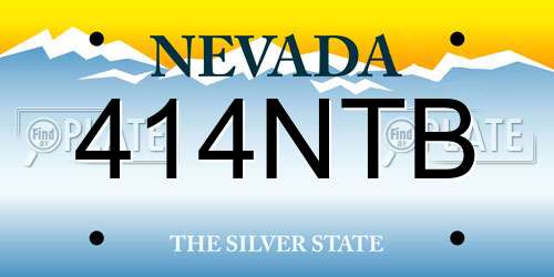 414NTB Nevada License Plate