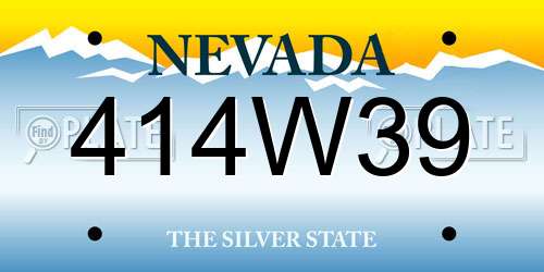 414W39 Nevada License Plate