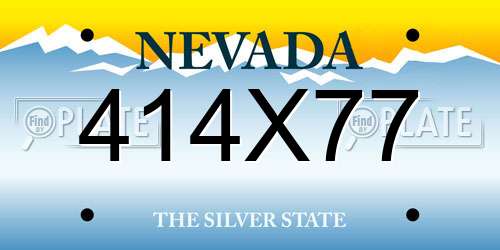 414X77 Nevada License Plate