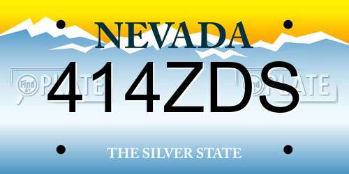 414ZDS Nevada License Plate