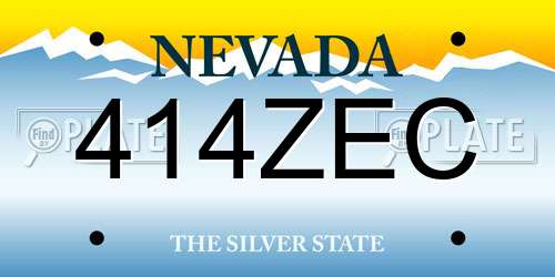 414ZEC Nevada License Plate
