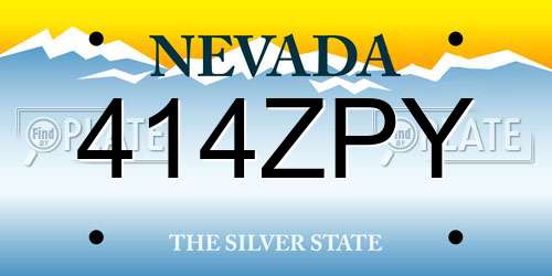 414ZPY Nevada License Plate