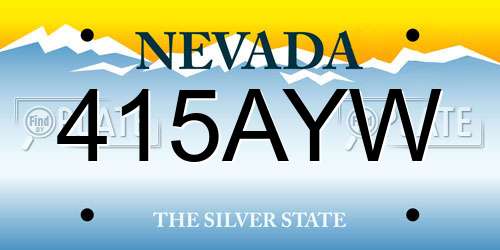 415AYW Nevada License Plate