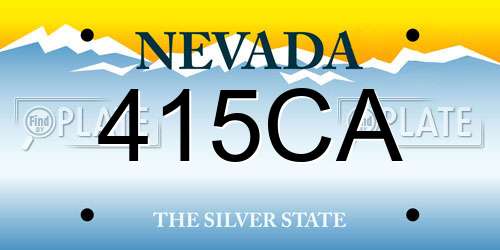 415CA Nevada License Plate