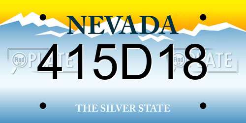 415D18 Nevada License Plate